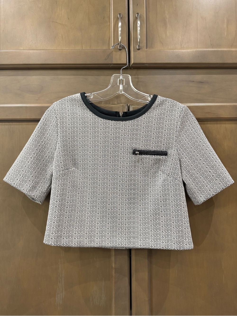 Black and White Cropped Shirt